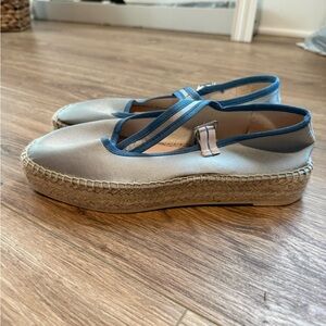 Maeve Espadrille Platform Slingback with Navy Trim